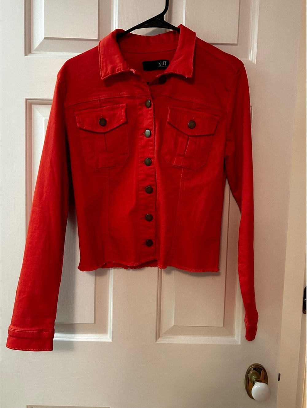 KUT from the Kloth Red/Orange Denim Jacket Size S